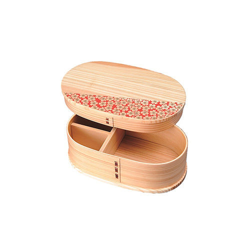 日本傳統雪松木櫻花漆器蒔繪Magewappa便當盒